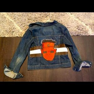 Custom Cleveland Browns hand painted jean jacket women's size medium.